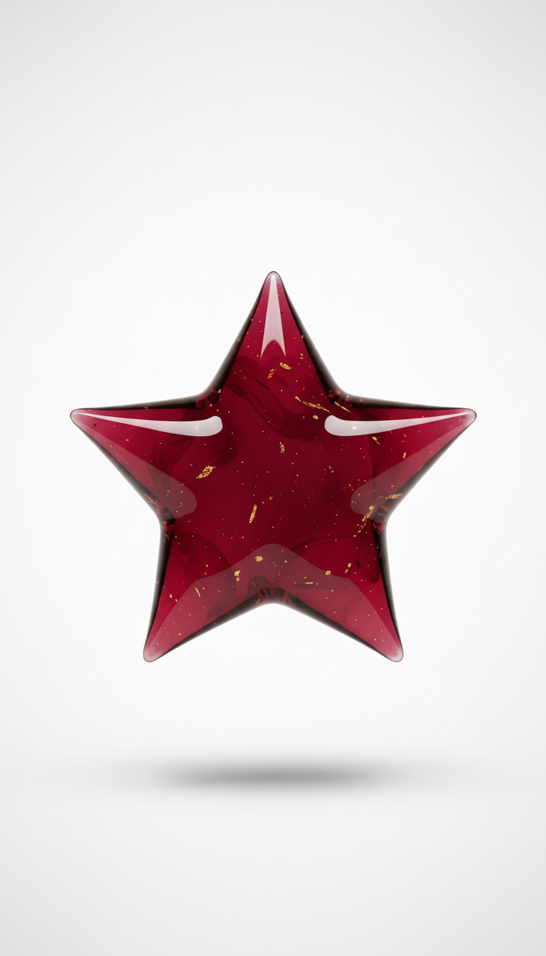 Crimson Star Hand-Blown Ornament