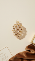 Gold-Accented Glass Pinecone Ornament