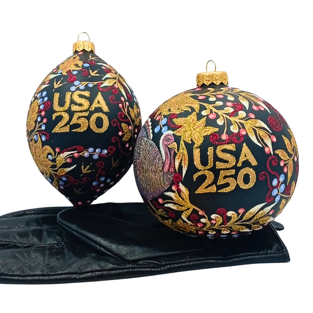 USA 250  Limited Edition Hand-Blown Glass Christmas Ornament