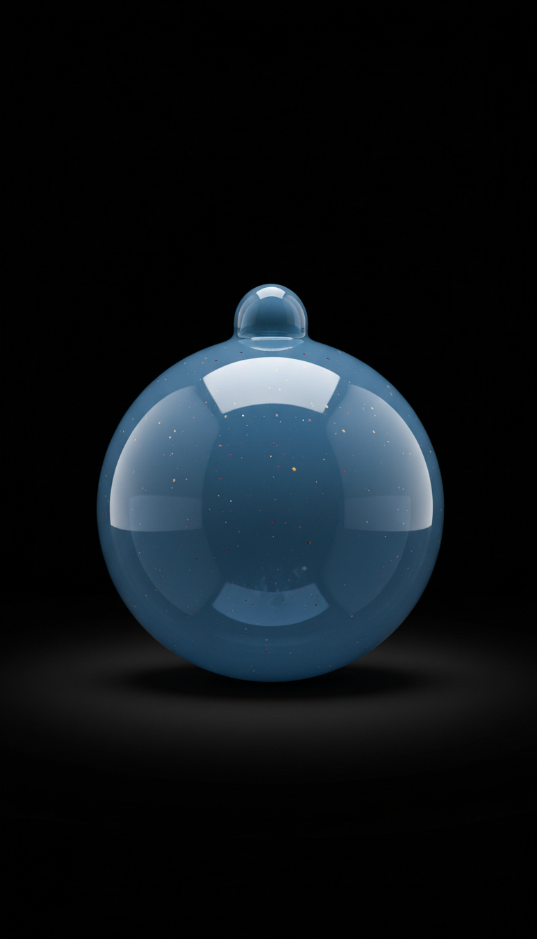 Slate Blue Sphere Glass Ornament