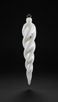 Glacier White Icicle Glass Ornament