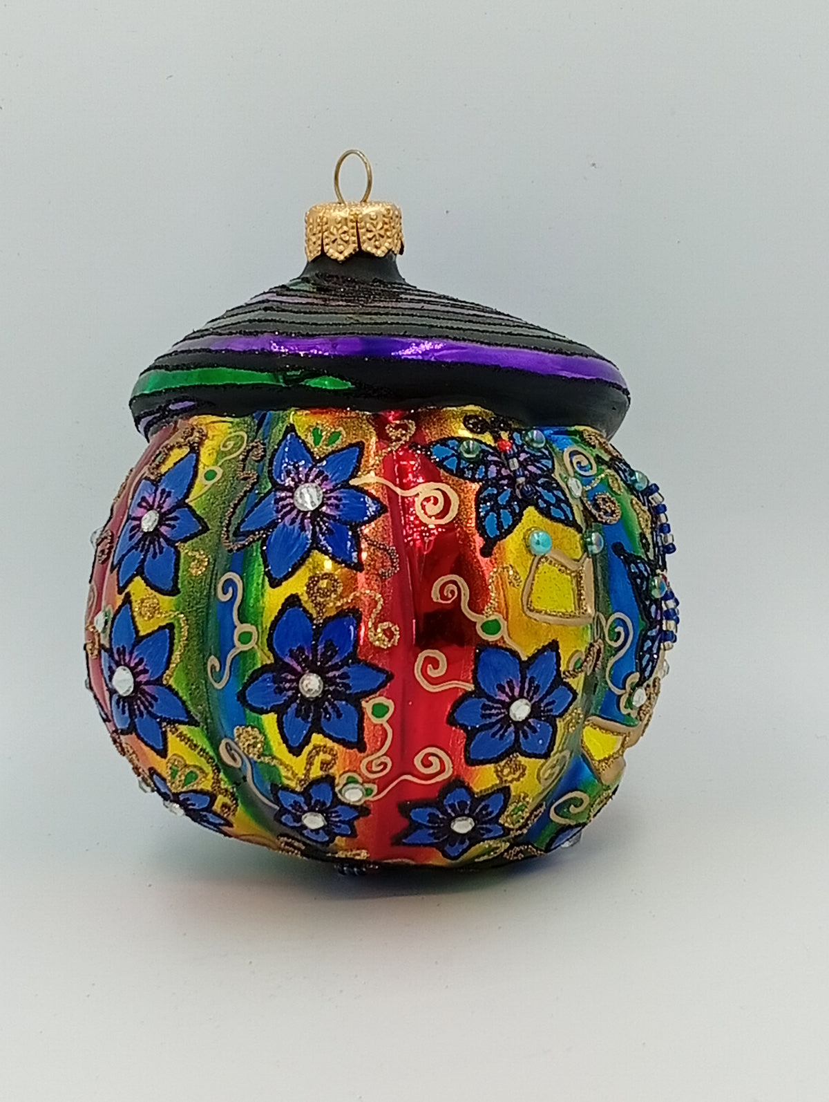 Rainbow Witch Pumpkin - side view
