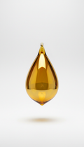Vivid Gold Teardrop Glass Ornament
