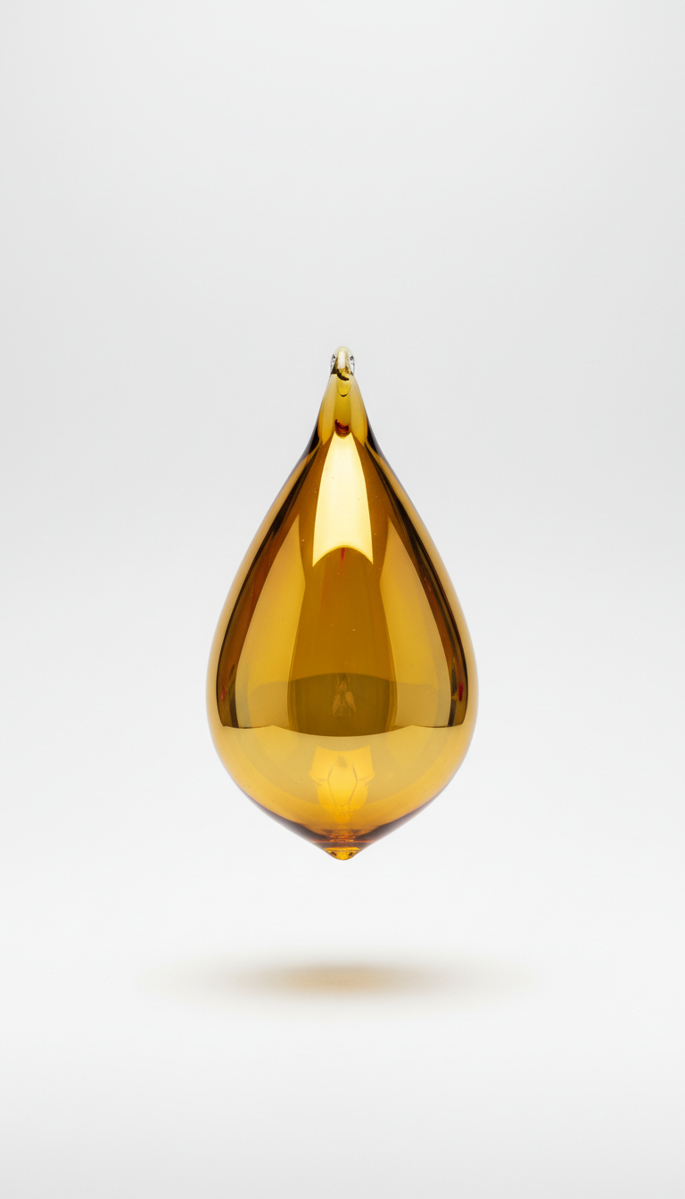 Vivid Gold Teardrop Glass Ornament