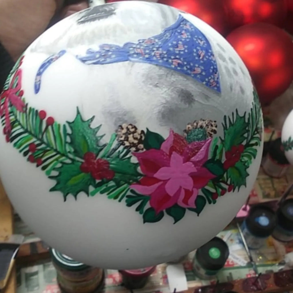 Hand-Painted Glass Ornament – Personalized Dog Portrait