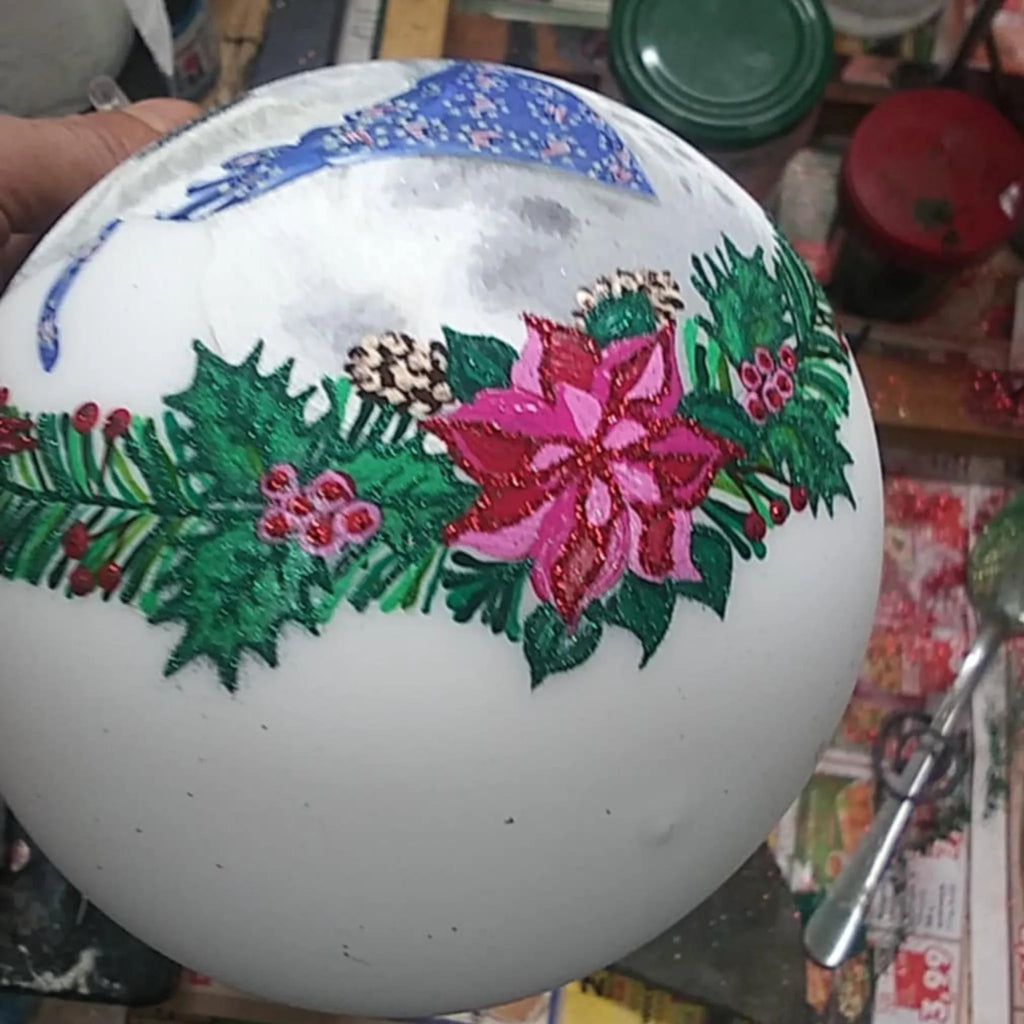 Hand-Painted Glass Ornament – Personalized Dog Portrait