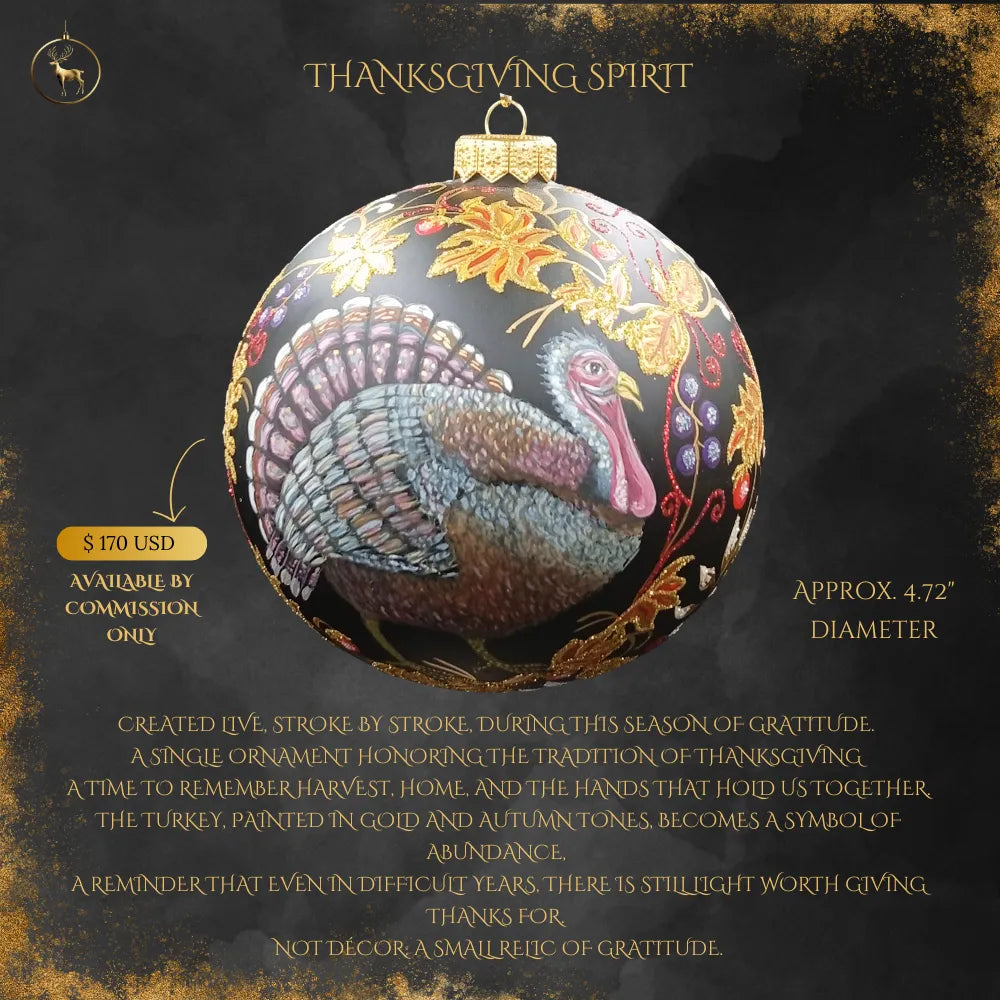 Hand-Painted Thanksgiving Ornament – Turkey “Harvest of Gratitude”