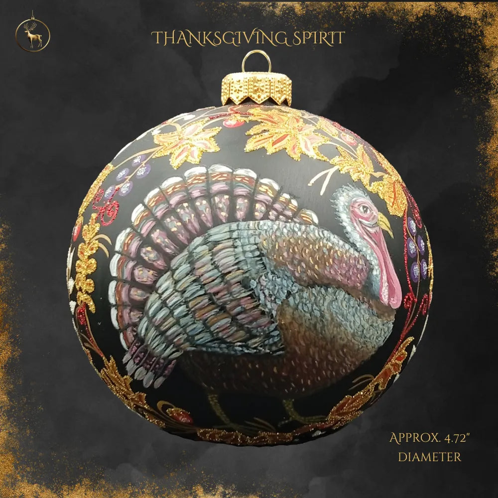 Hand-Painted Thanksgiving Ornament – Turkey “Harvest of Gratitude”