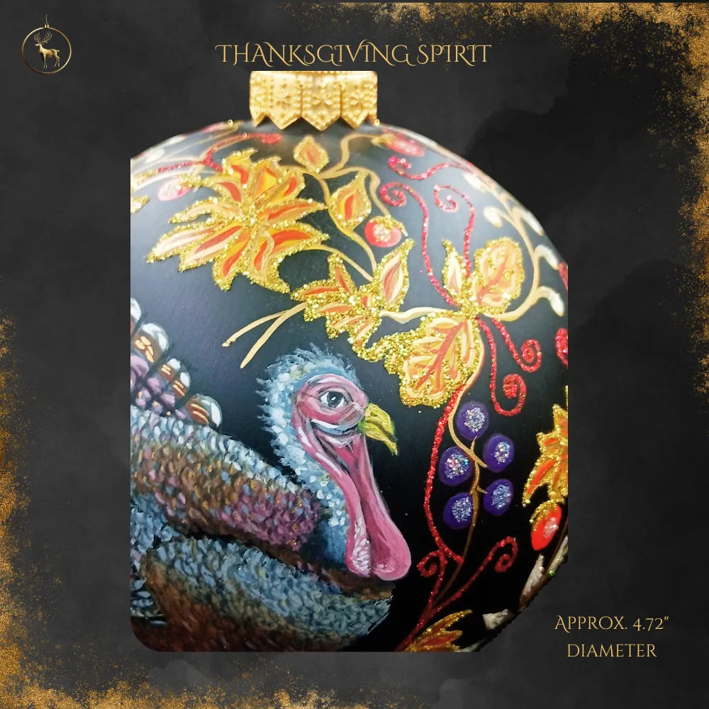 Hand-Painted Thanksgiving Ornament – Turkey “Harvest of Gratitude”